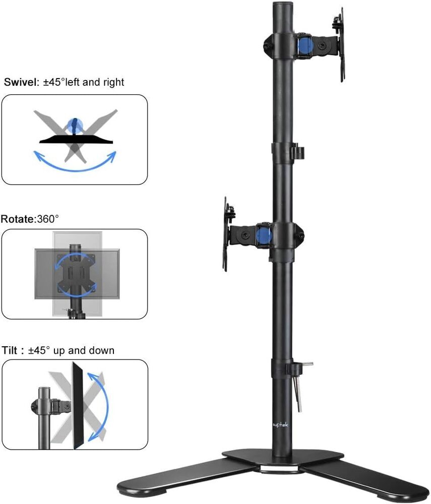 UNIBOX Dual Screen Table Top Stand for 32 Inch Monitors T002