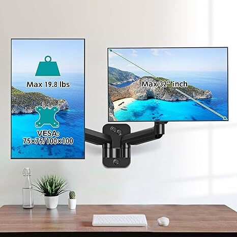 UNIBOX Double Arm Wall Mount Monitor Stand for 32 Screen F150 160