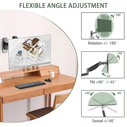UNIBOX 32 Monitor Wall Mount Single Arm Adjustable Stand F120