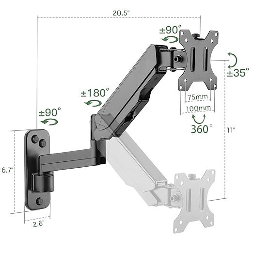 UNIBOX 32 Monitor Wall Mount Single Arm Adjustable Stand F120