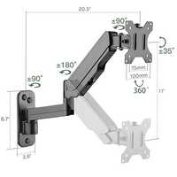 UNIBOX 32 Monitor Wall Mount Single Arm Adjustable Stand F120