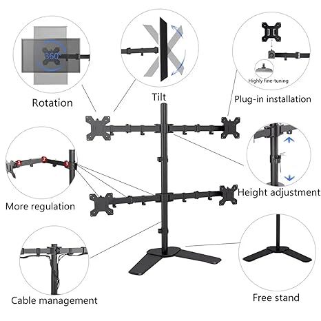UNIBOX Universal Four Arm Table Top Stand for 32 Inch Monitors T044