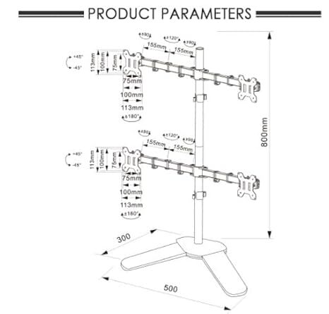 UNIBOX Universal Four Arm Table Top Stand for 32 Inch Monitors T044