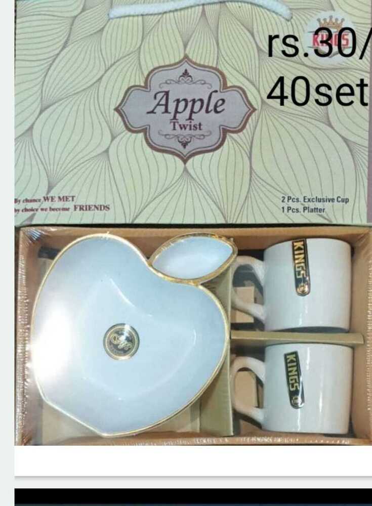 2 Pcs Exclusive Cup 1 Platter Set