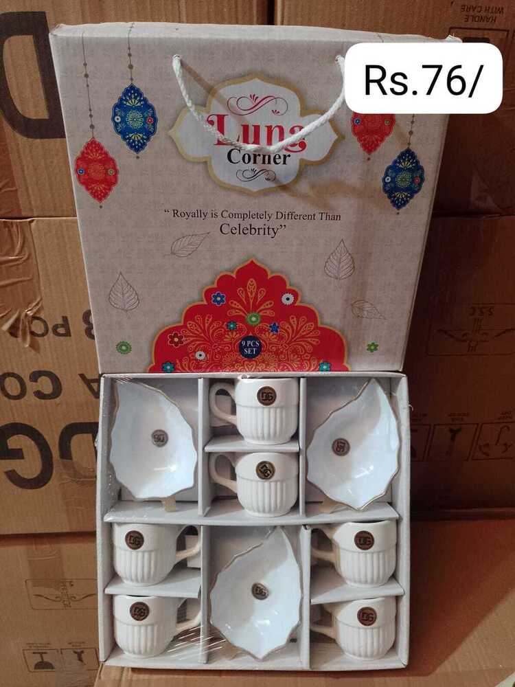 6 Cup And 3 Snack Platter Set