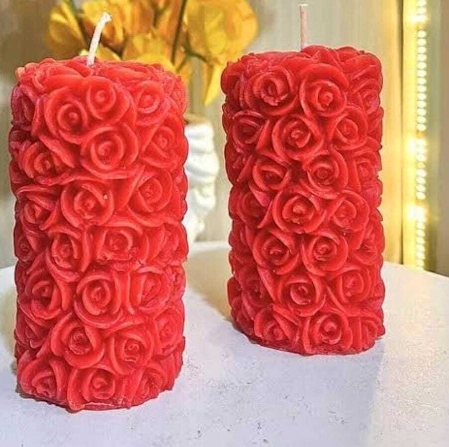 Rose Pillar Candle