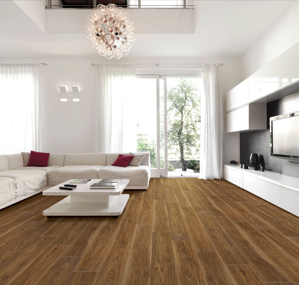 Luxe Walnut Laminated Wooden Flooring
