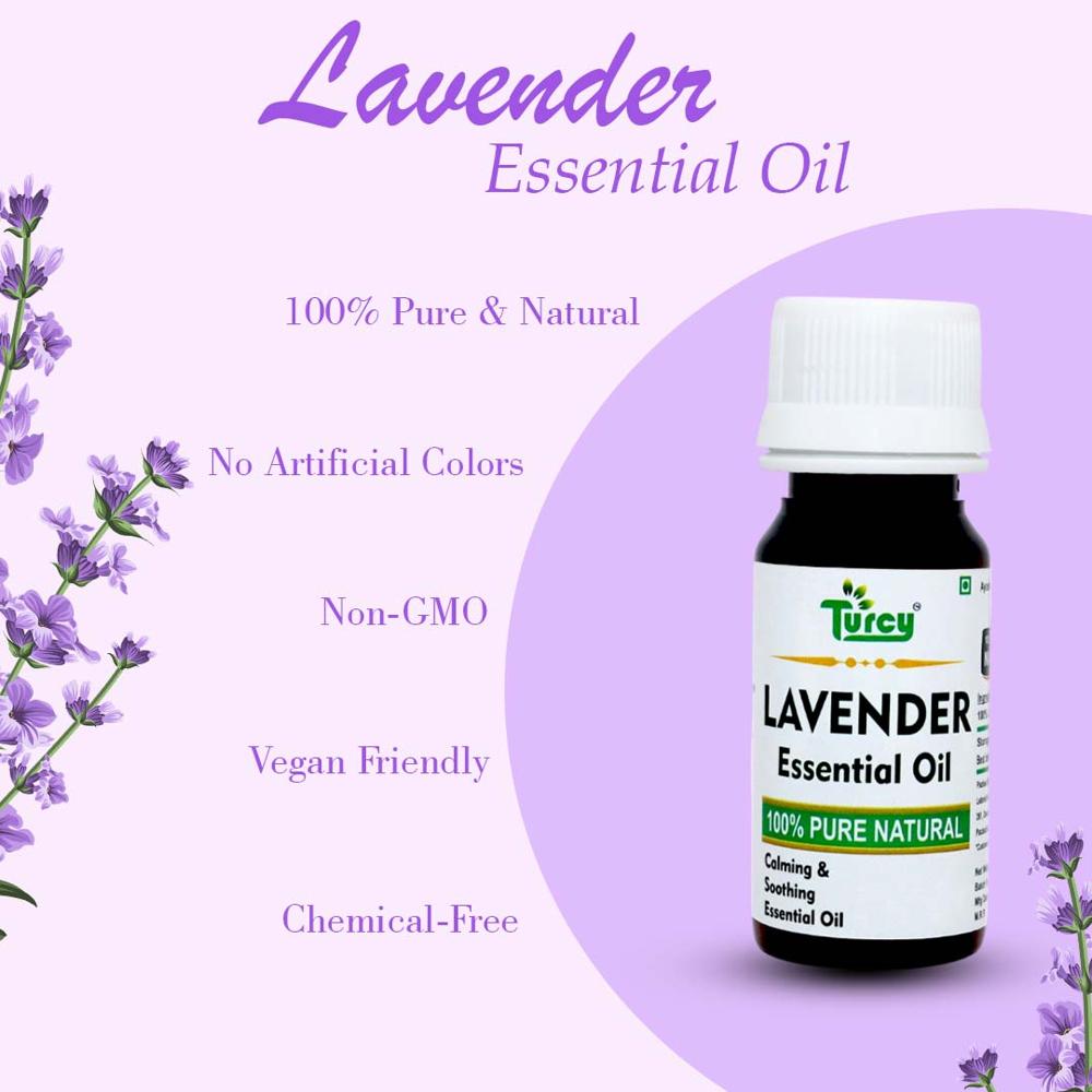 Turcy Lavender Essential Oil | Pure & Natural | Skin Healing, Hair & Scalp Care, Aromatherapy & Massage Oil(60ml)