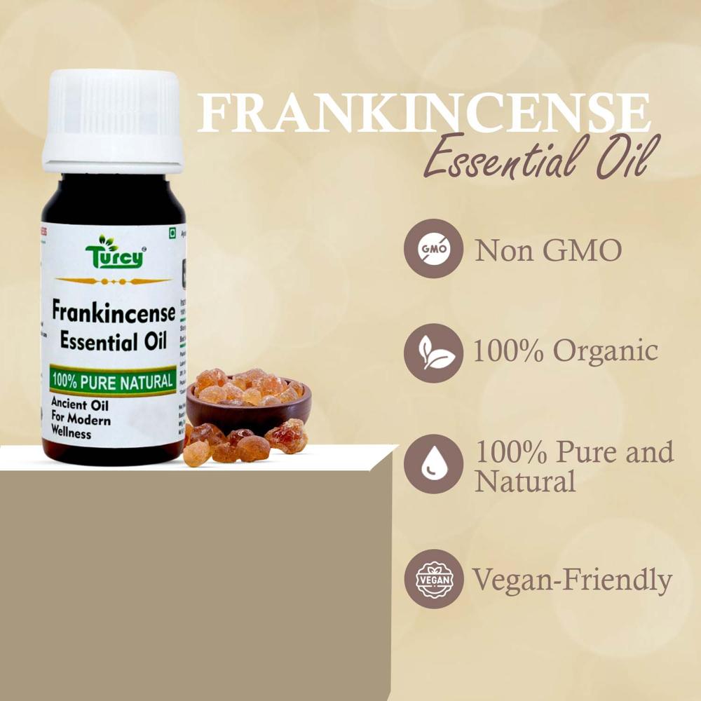 Turcy Frankincense Essential Oil for Aromatherapy, Skin Glow, Body & Hair Care (60ML)