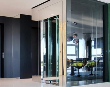 SS Half Frame Glass Door