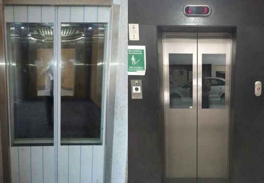 Ss Half Frame Glass Door