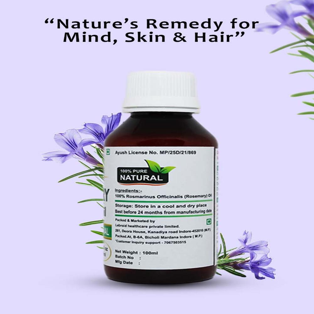 Turcy Rosemary Essential Oil for Skin Infections, Scalp Health & Hair Nourishment (100ml)