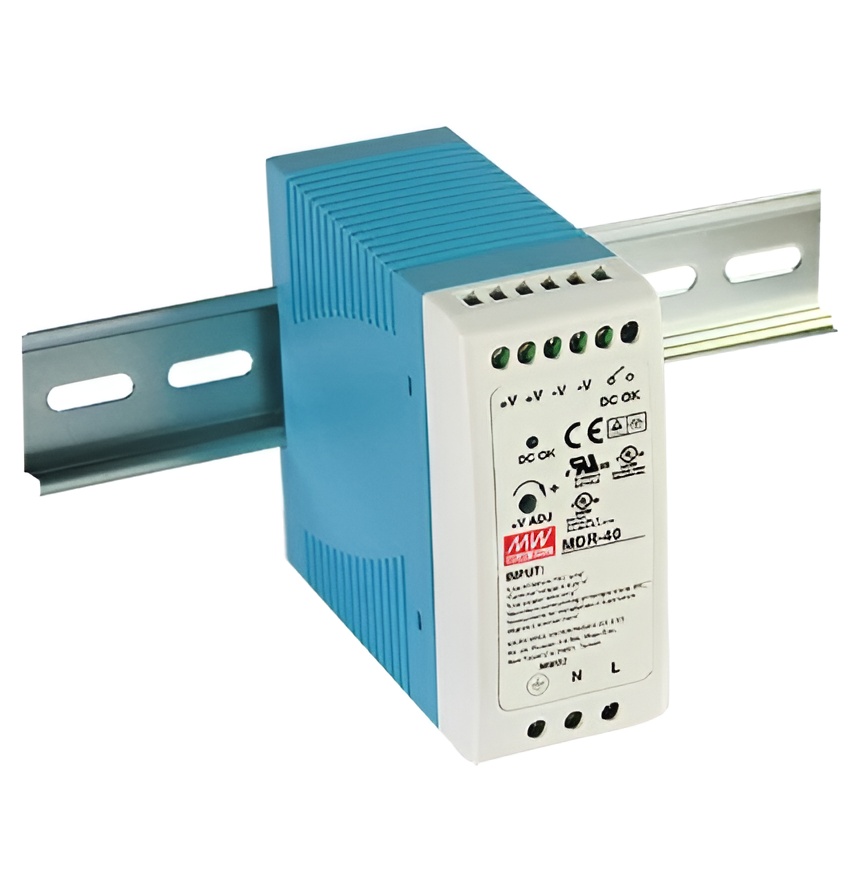 MDR-40-5 - Metal Casing, 78x93x56mm, 5V 5A Output | Universal AC/DC Input, DIN Rail Mount, Overload Protection