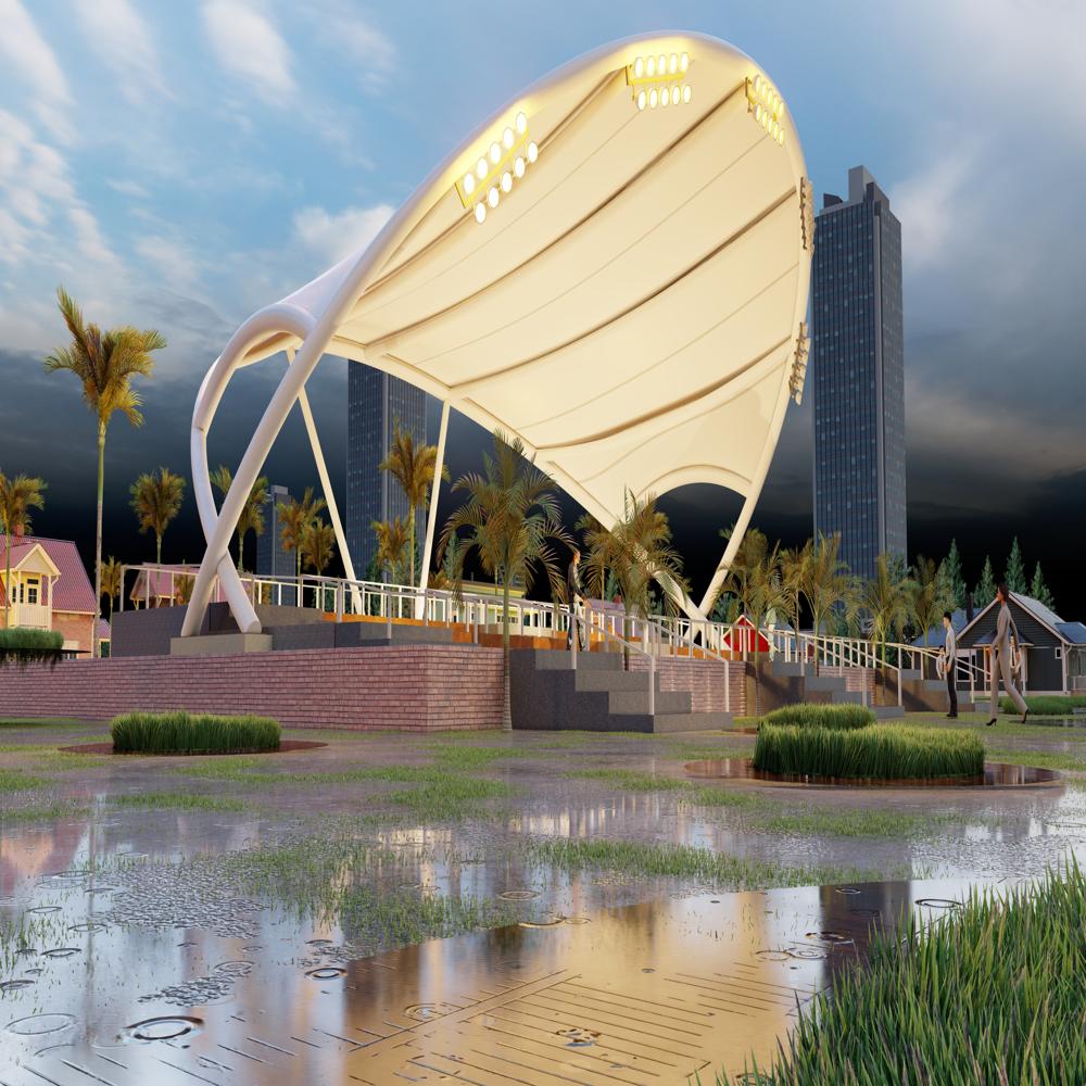 Auditorium Tensile Structure - Color: White