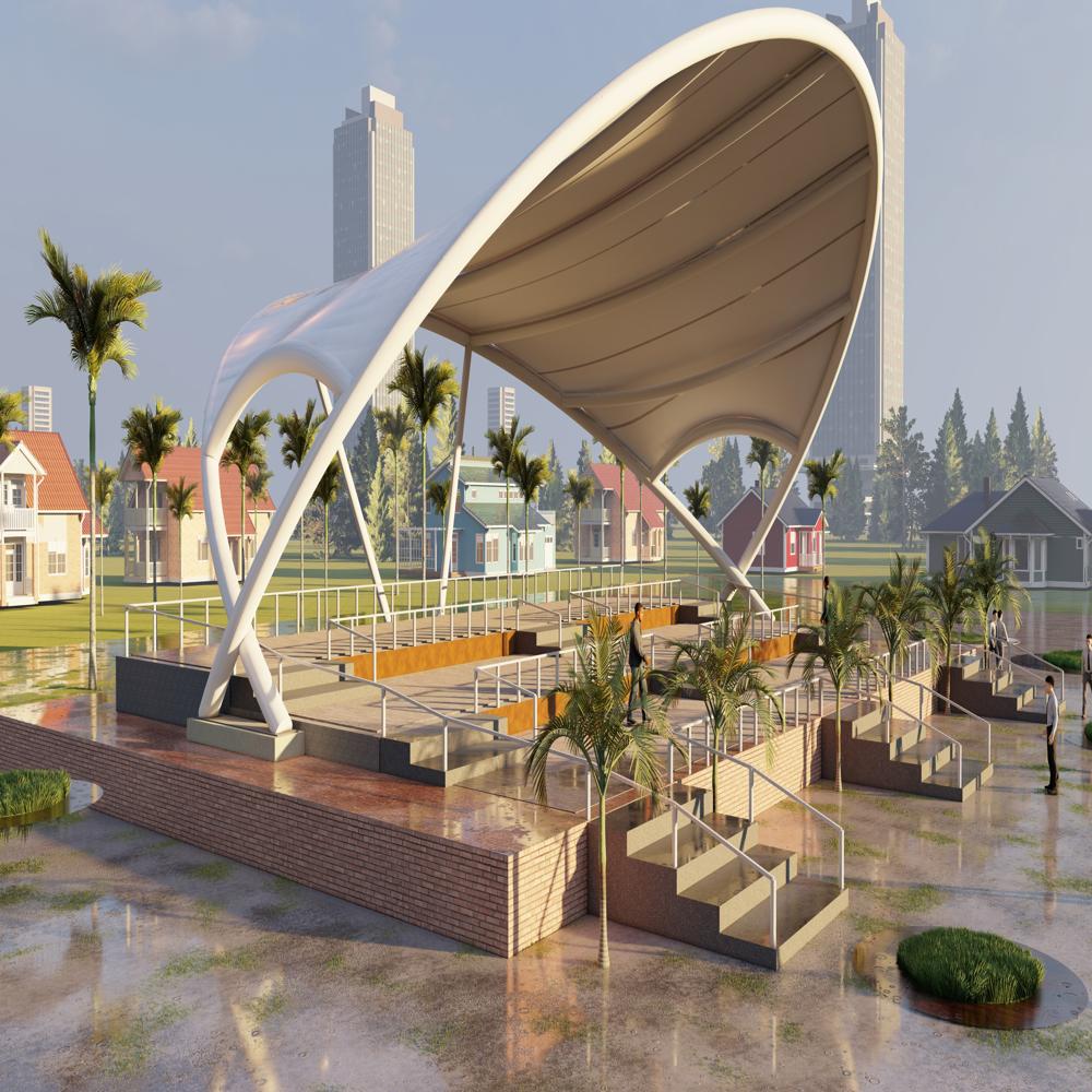 Auditorium Tensile Structure - Color: White