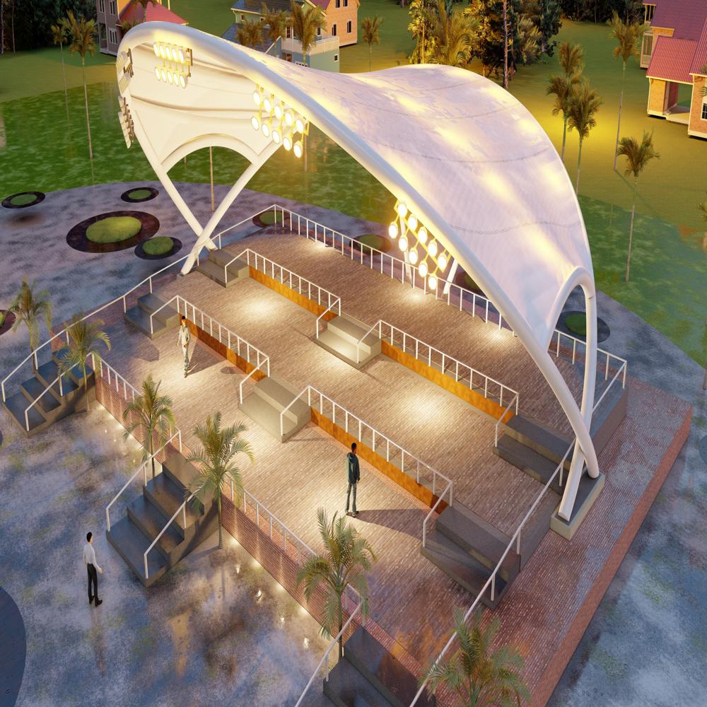 Auditorium Tensile Structure - Color: White