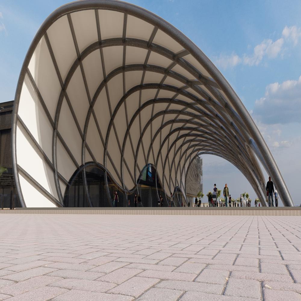 Modular Tensile Membrane Structure - Color: White