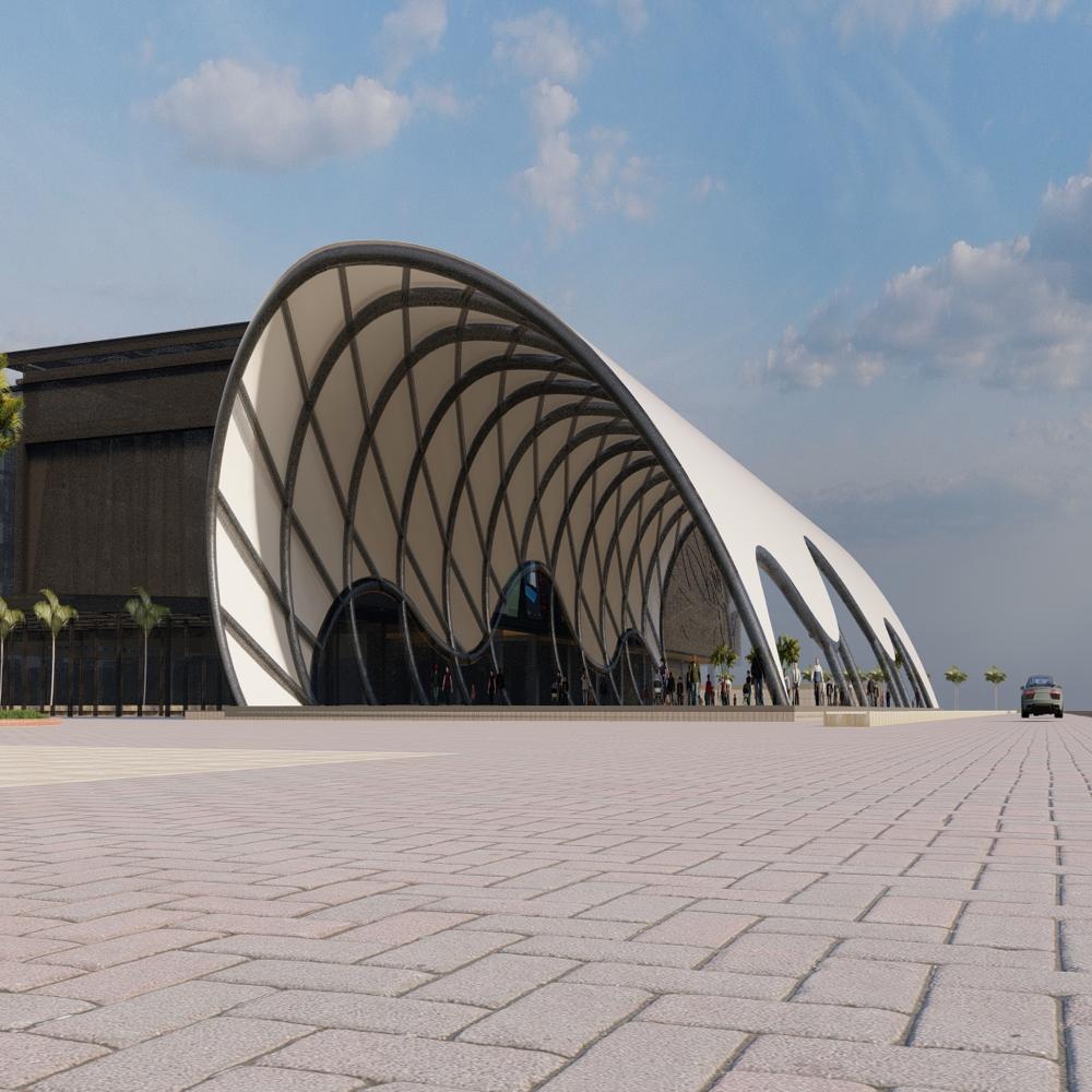 Modular Tensile Membrane Structure - Color: White