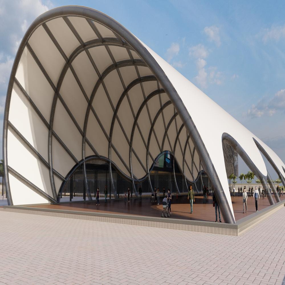 Modular Tensile Membrane Structure - Color: White