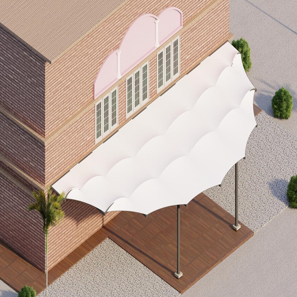 Entrance Covering Tensile Structures - Color: White