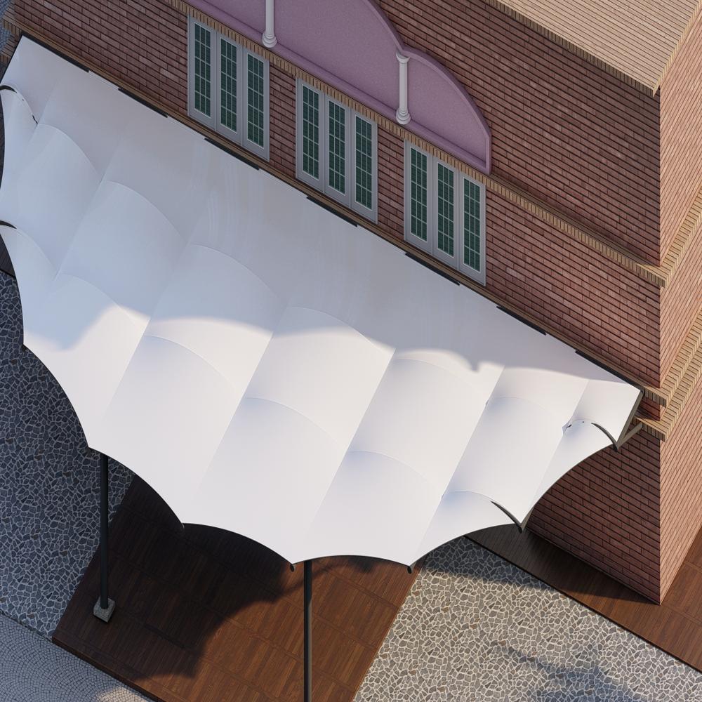 Entrance Covering Tensile Structures - Color: White