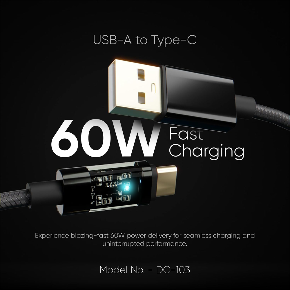 USB A to Type C Fast Charging Cable