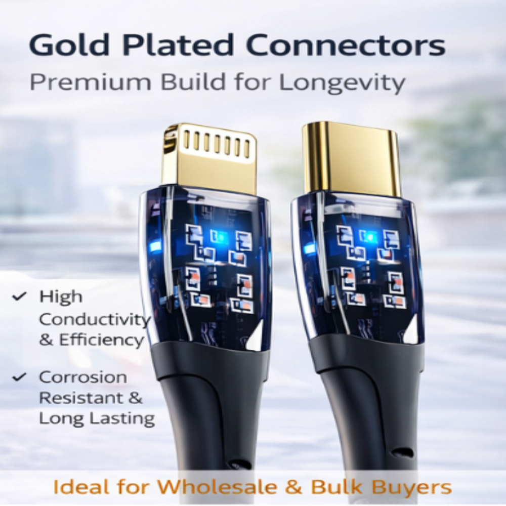 Type C To Lightning Fast Charging Cable - Cable Length: 1.2 Meter (M)