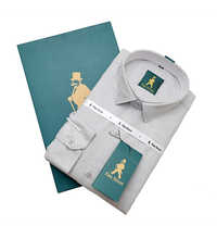 Mens Light Grey Cotton Shirt - Age Group: Adults
