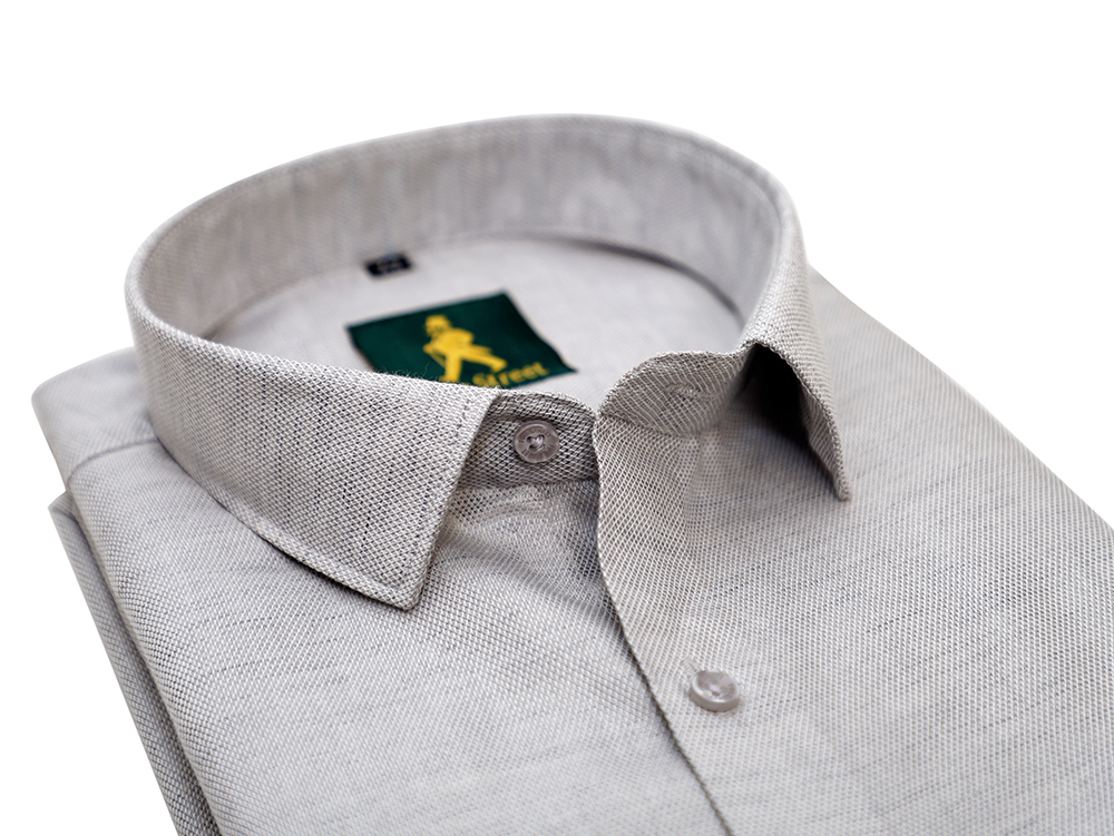 Mens Light Grey Cotton Shirt