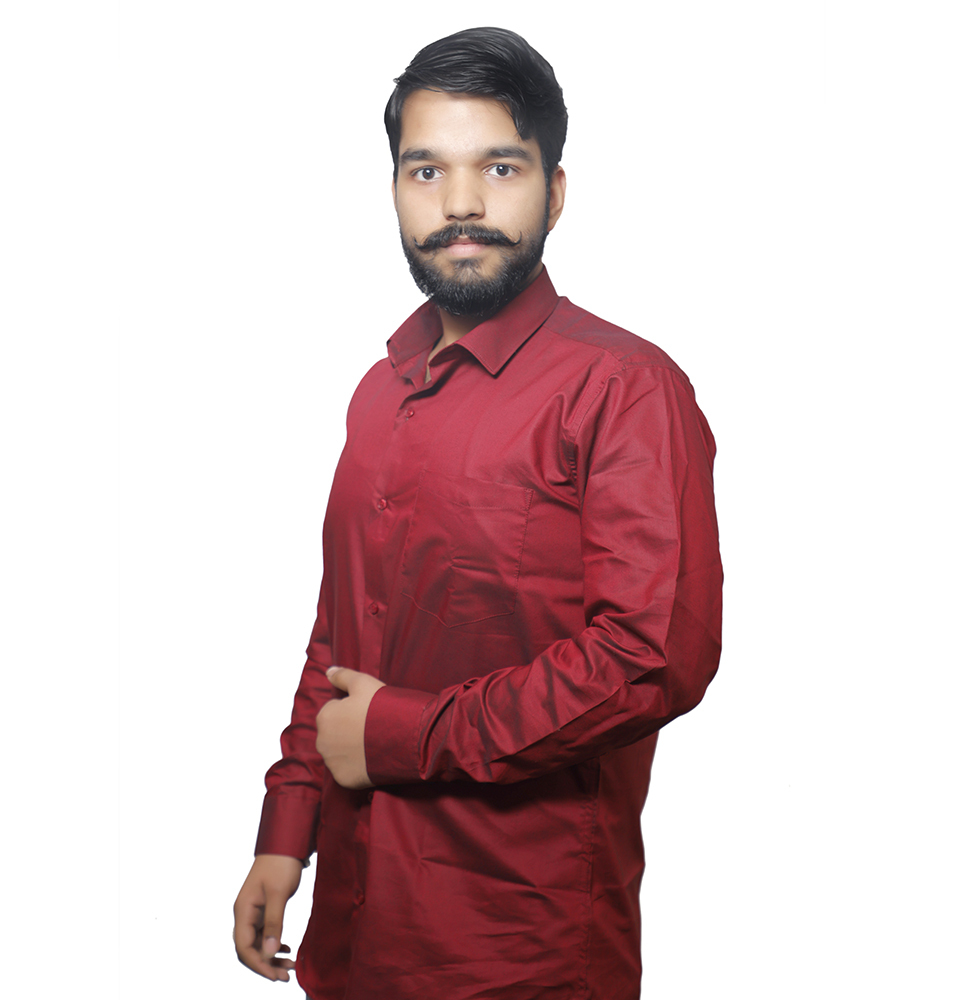 Mens maroon Formal Shirt