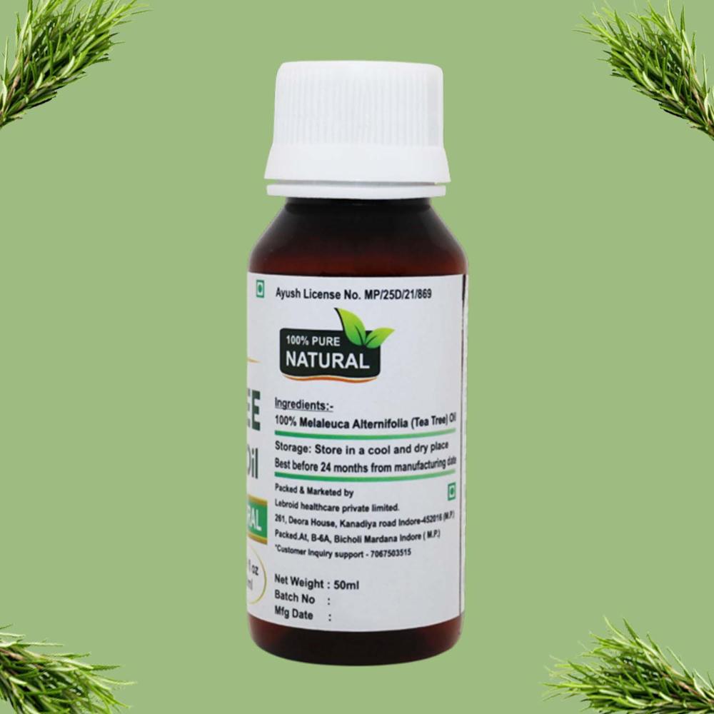 Turcy Tea Tree Essential Oil  Skin Healing, Hair & Scalp Care | Cold Pressed Oil(50ml)