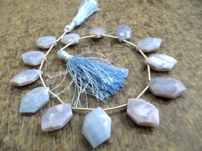 Natural Lavender Opal fancy Shape briolette Beads 13x20mm Sold Per Strand 9 Inches long