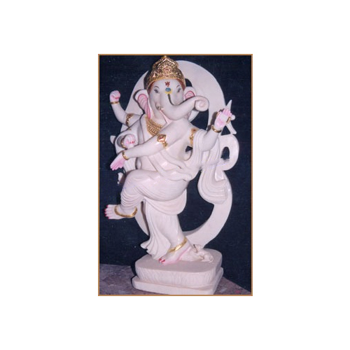 Dancing Ganesh - Marble Sculpture, 8-20 Inch | Easy to Clean, Eco-Friendly, Polished Finish, Hindu Religious Theme