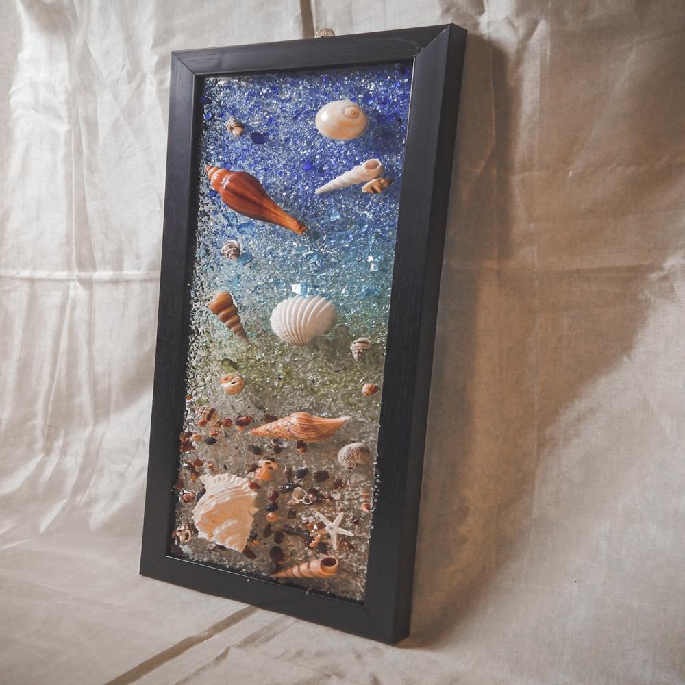 Sea Shell Wall  Frame  , Handcrafted ,Sea Shelll Art ,Wall Decor Corporate Gifting - Color: Multicolor