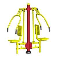 Outdoor Gym Chest Press Double - Galvanized Steel 1850x650x1900mm, Uv-resistant Powder Coat, Double-user, Vandal Resistant