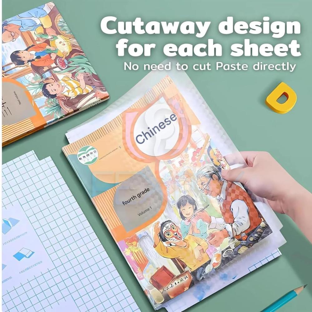 Paper Sticker Book Cover Film Book Binding Cover 30 Pcs 3 Different Sizes 10 Each - Feature: Cutaway Design For Easy Application