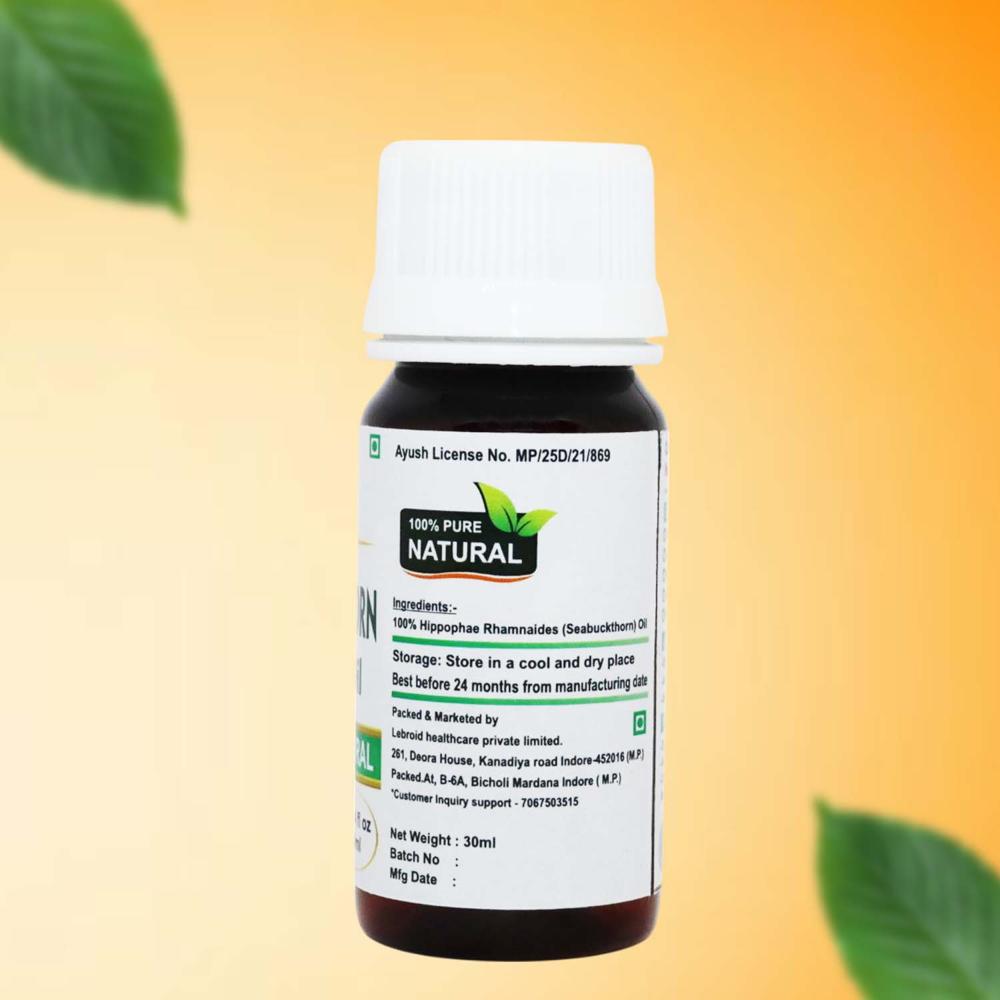 Turcy Seabuckthorn Oil  Pure Oil for Skin Glow, Hair Health & Beauty Care(30ml)