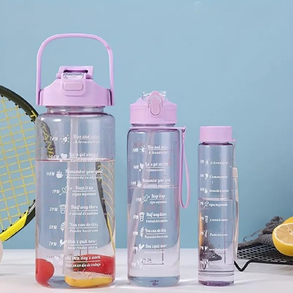 2000ML Motivational Water Bottle 3PCS Set