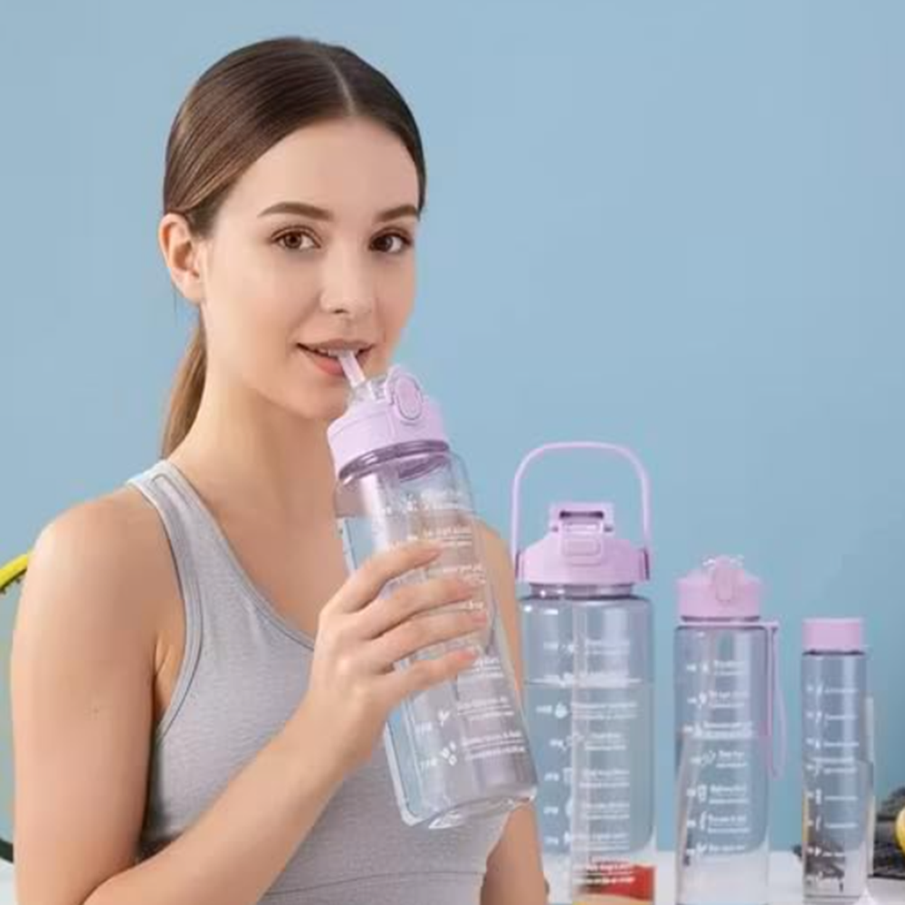 2000ML Motivational Water Bottle 3PCS Set