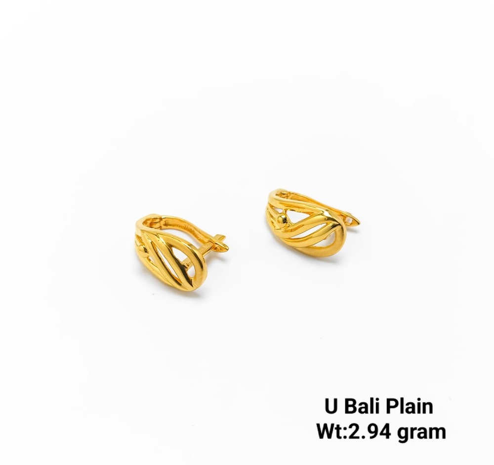 22KT New Design Gold U Bali Plain