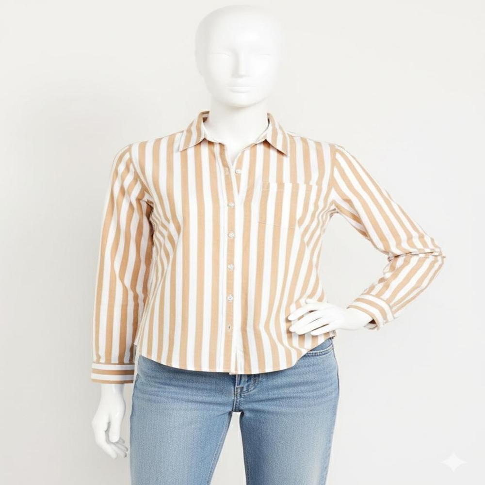 Classic Sand Stripe Button-Down