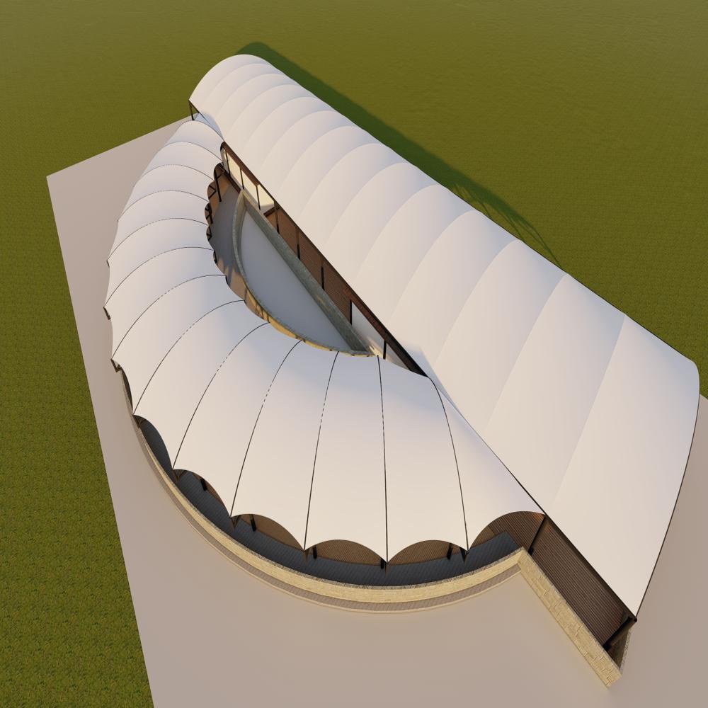 Tensile Structure For Terrace - Color: White