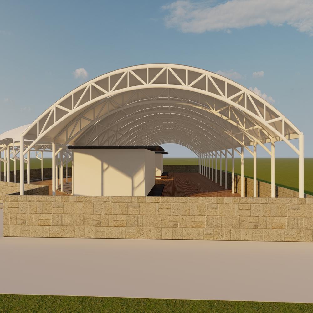 Tensile Structure For Terrace - Color: White