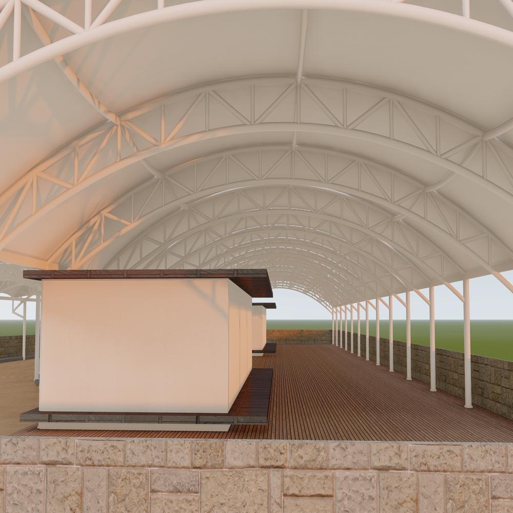Tensile Structure For Terrace - Color: White