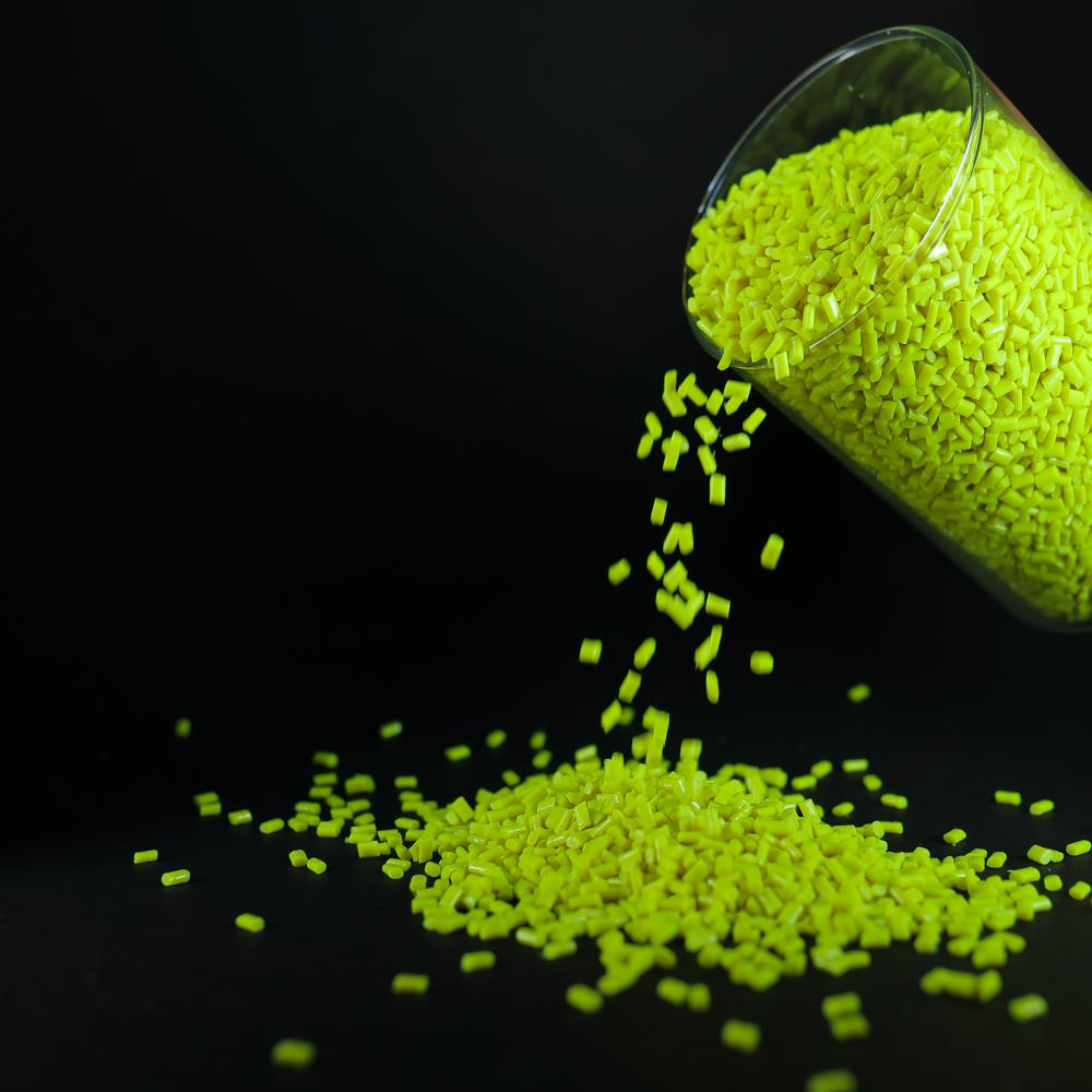 Fluorescent Neon Green ABS Plastic Granules - High Visibility