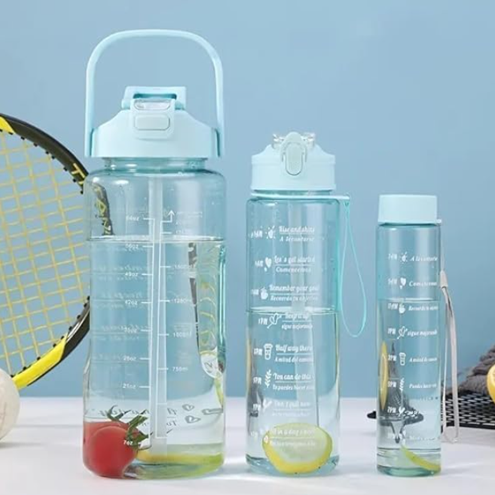 2000ML Motivational Water Bottle 3PCS Set
