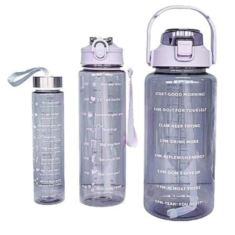 2000ML Motivational Water Bottle 3PCS Set
