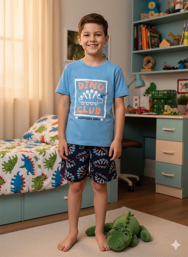 K22140 sinsay Boys n Girls Printed Shorty Pyjama Sets
