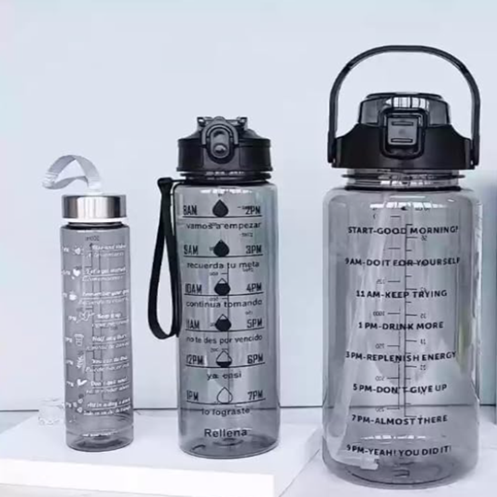 2000ML Motivational Water Bottle 3PCS Set