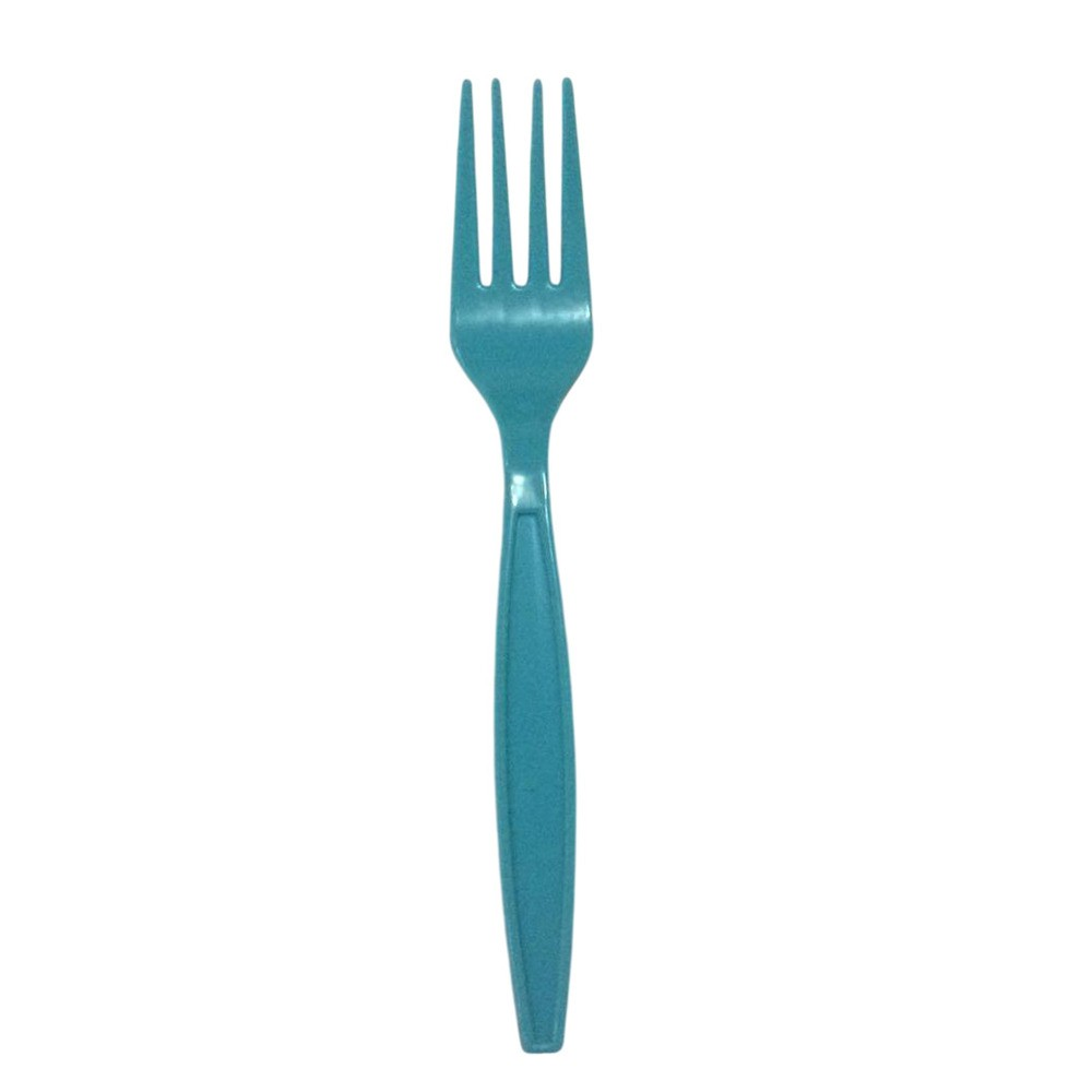 Light Blue Plastic Fork Spoon - Capacity: Single-Use Per Meal